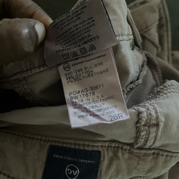 AG Adriano Goldschmeid Dusty Pink The Skinny Corduroy Legging Size 26R - Picture 4 of 12